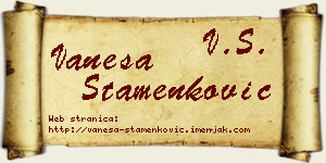 Vanesa Stamenković vizit kartica